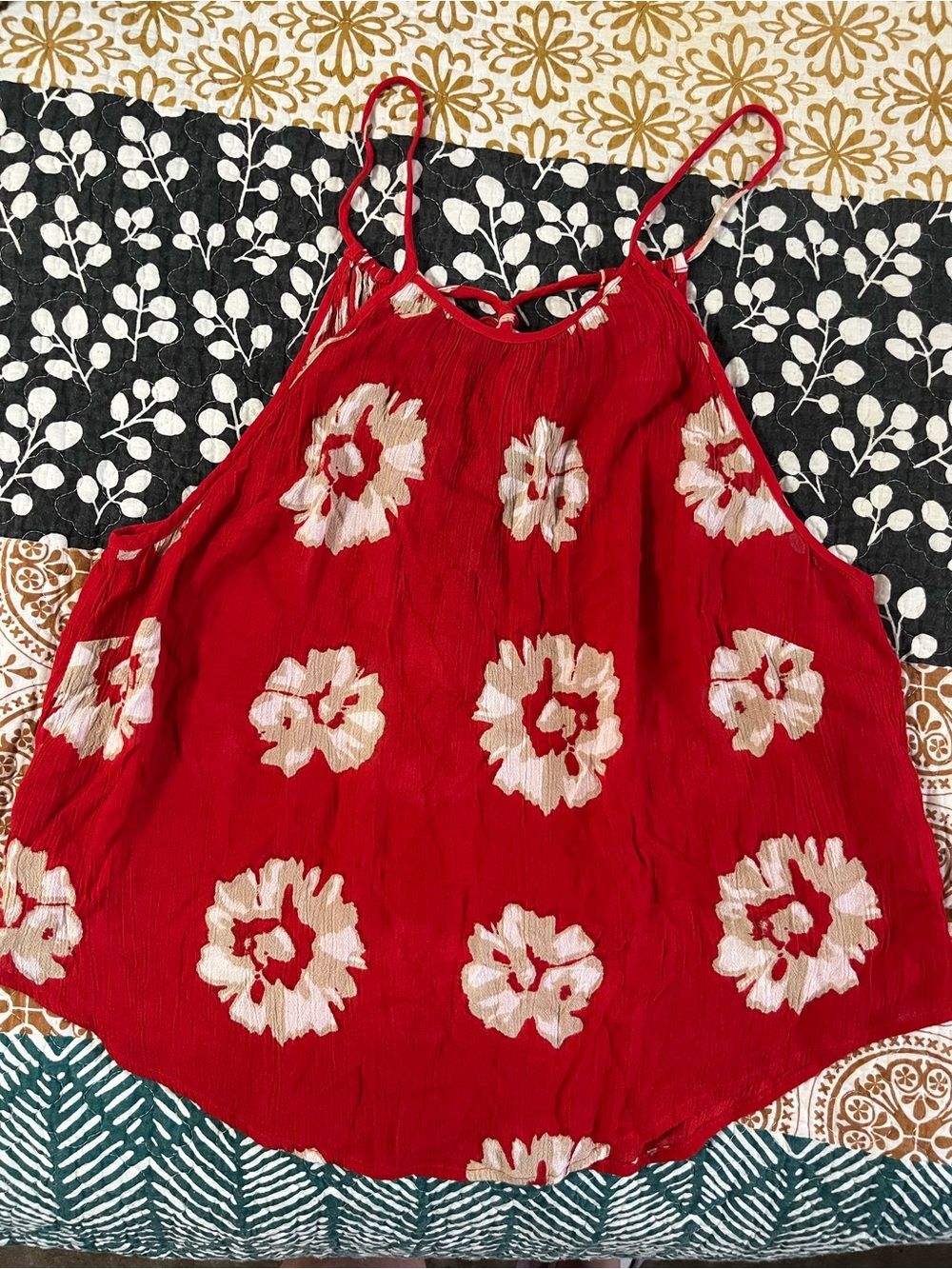 Band of Gypsies Red Floral Spaghetti-Strap Cami
